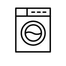 Washing machine icon, representing machine washable for Sleeping Dove natural cooling