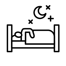 Clean bed icon symbolizing fresh sleep and wellness with natural cooling