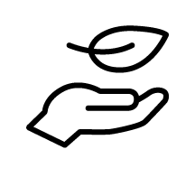 Eco-friendly icon representing sustainable and planet-conscious materials