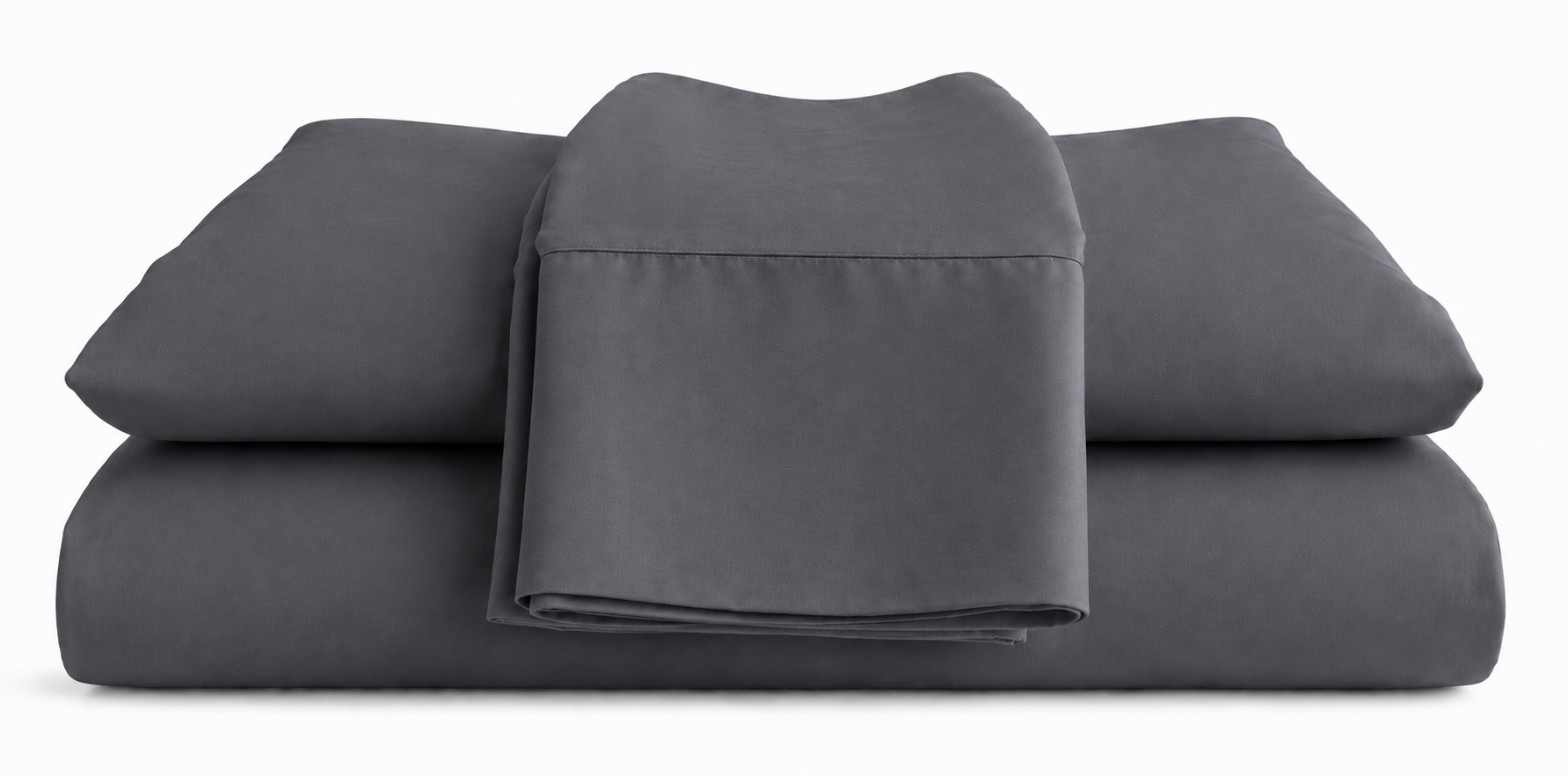 Slate bed sheets set on a white background