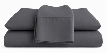 Slate bed sheets set on a white background