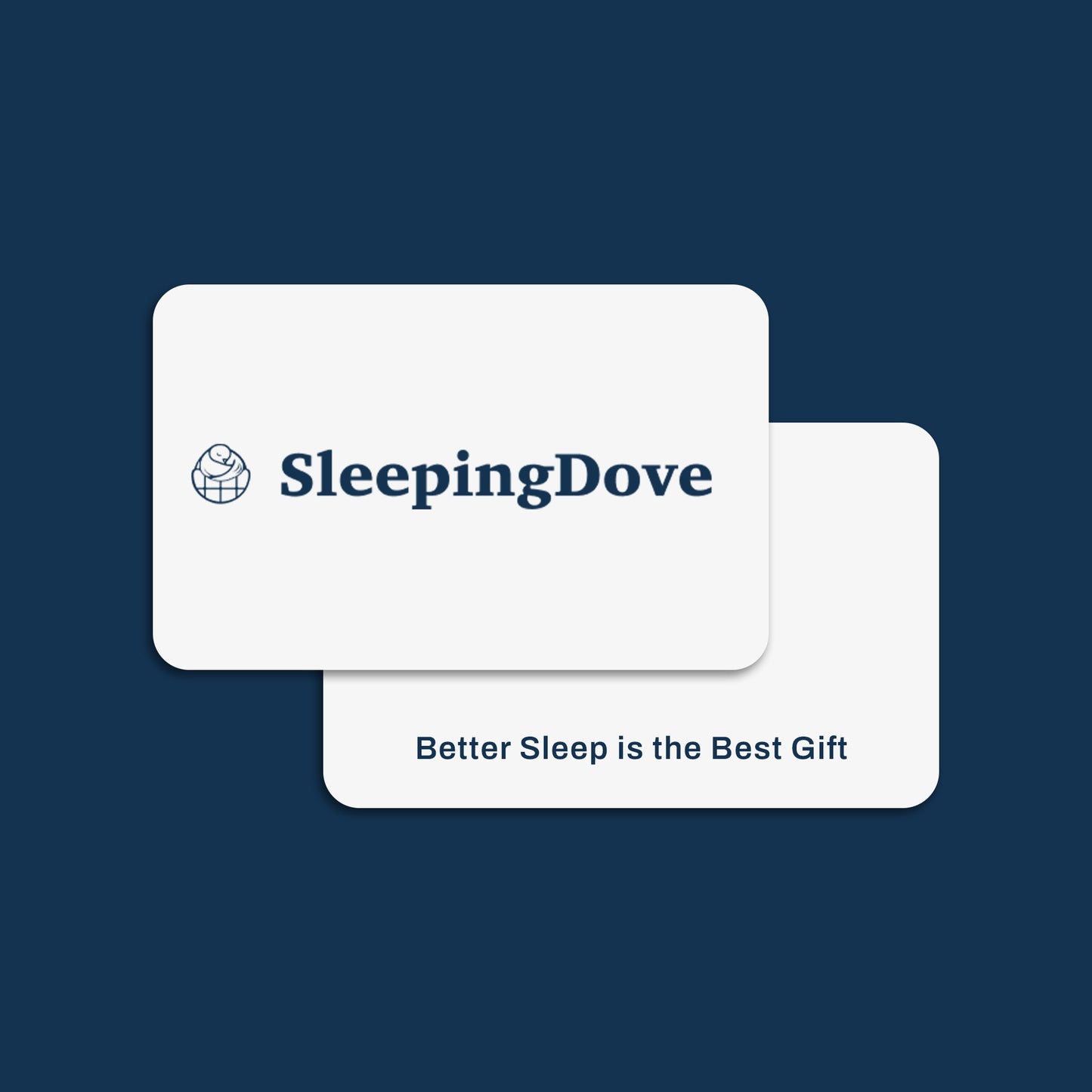 SleepingDove digital gift card with the phrase “Better Sleep is the Best Gift" for a cooling comforter