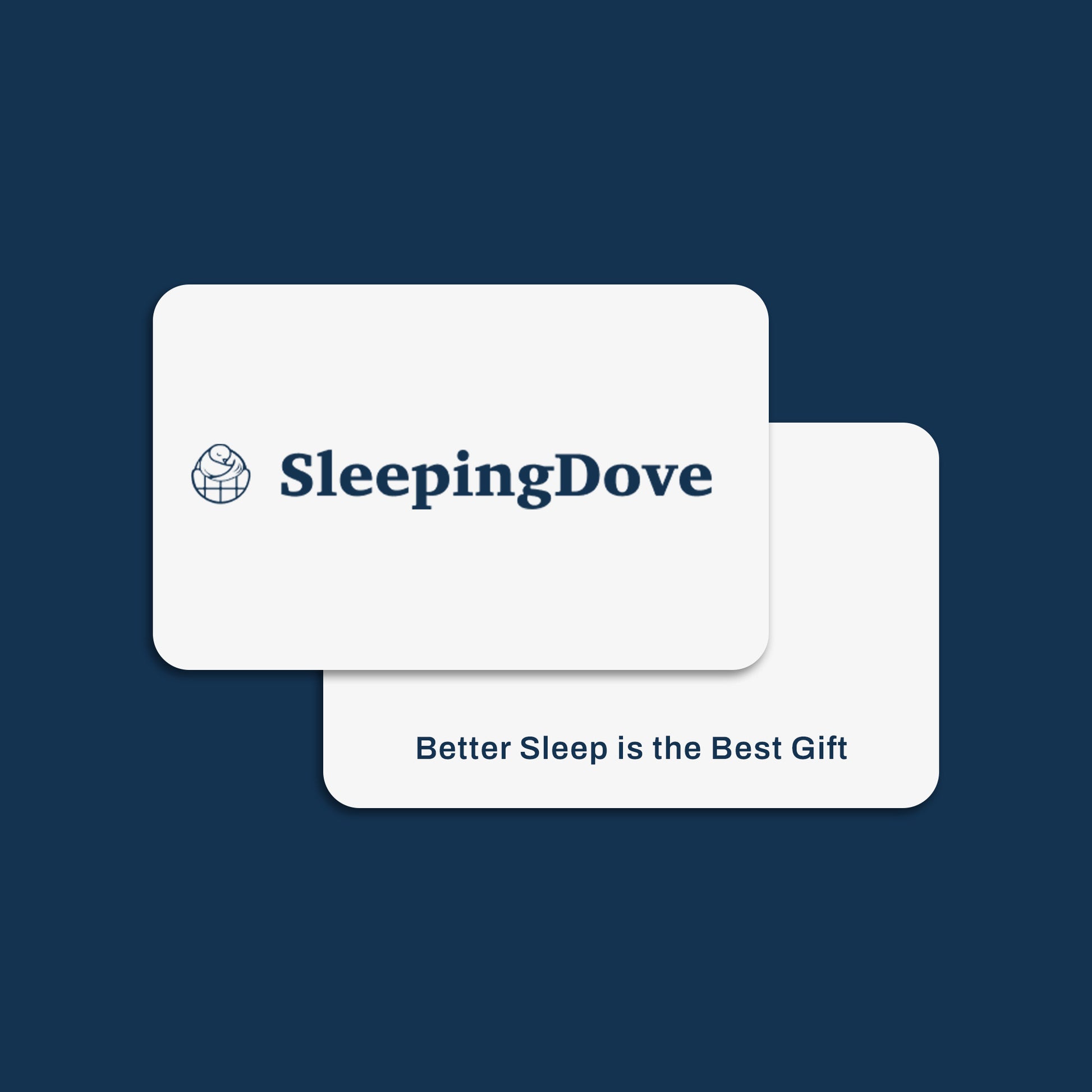 SleepingDove digital gift card with the phrase “Better Sleep is the Best Gift" for a cooling comforter