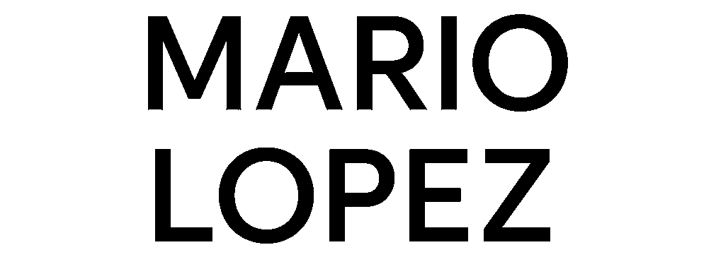 Black text 'MARIO LOPEZ' on a white background