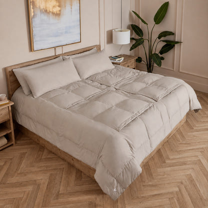 Sleeping Dove stone cooling comforter with all cooling panels closed