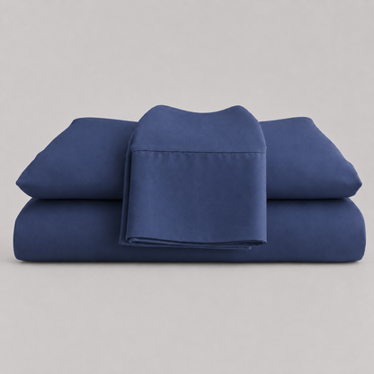 Navy sleeping dove folded sheets