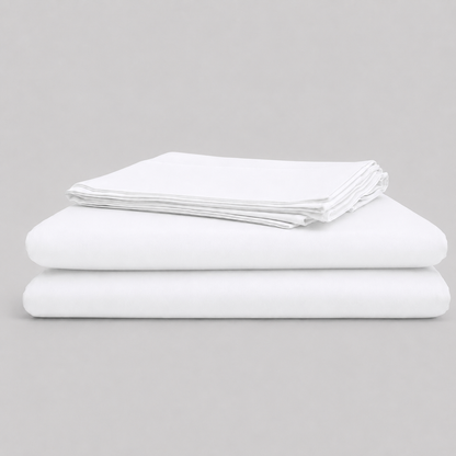 White folded sleeping dove sheets