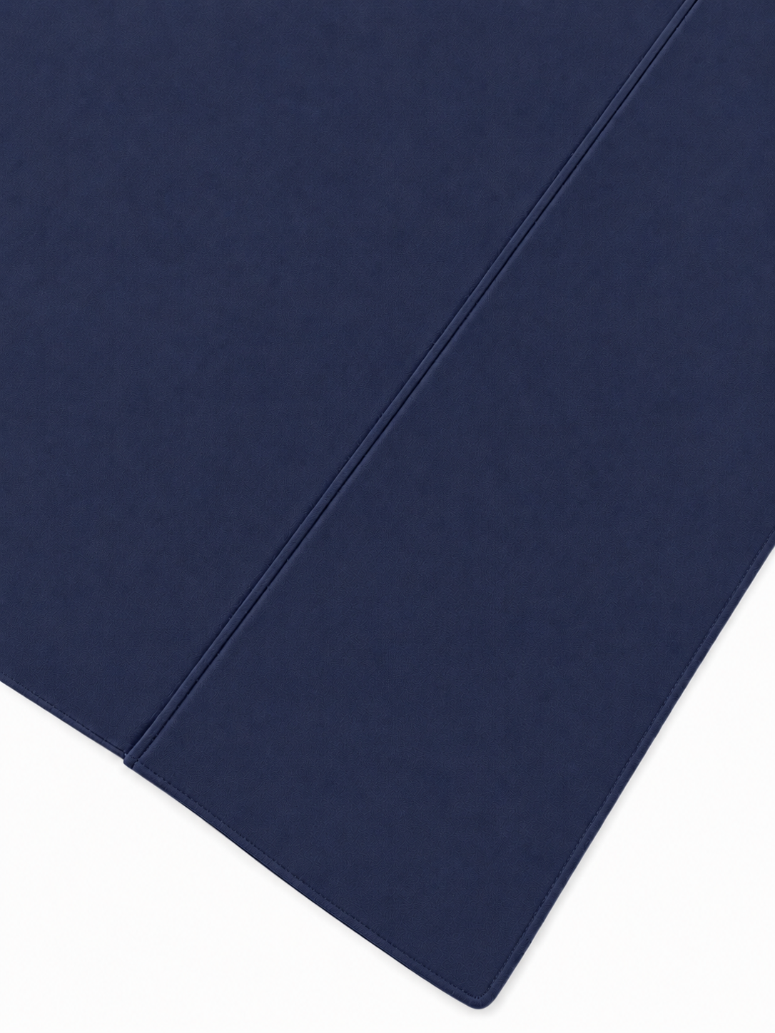 Navy pillow hem close up