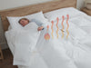 short video showing how the panels of the sleeping dove comforter cool naturally